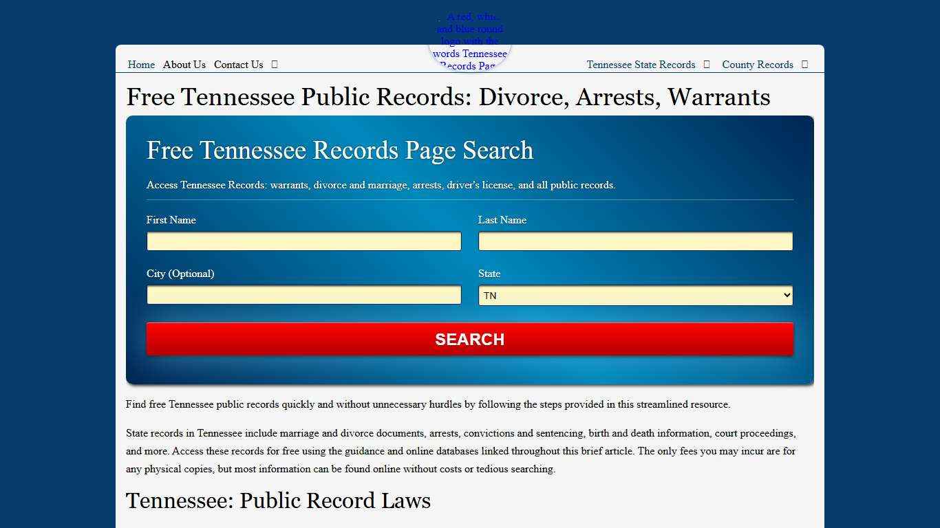 Free Tennessee Public Records: Divorce, Arrests, Warrants